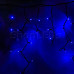 Гирлянда Айсикл (бахрома) светодиодный, 5,6 х 0,9 м, с эффектом мерцания,черный провод "КАУЧУК", 220В, диоды синие, NEON-NIGHT, SL255-253